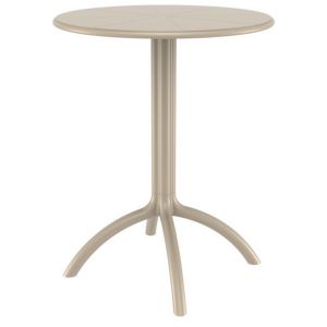 Octopus Resin Outdoor Dining Table 24 inch Round Taupe ISP160