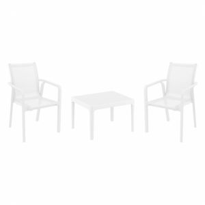 Pacific Balcony Set with Sky 24" Side Table White S023109
