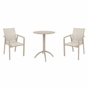 Pacific Bistro Set with Octopus 24" Round Table Taupe S023160