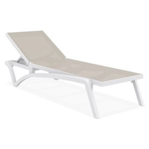 Pacific Stacking Sling Chaise Lounge White - Taupe ISP089-WHI-DVR