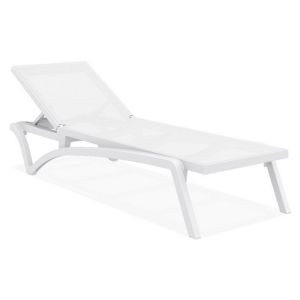 Pacific Stacking Sling Chaise Lounge White - White ISP089-WHI-WHI