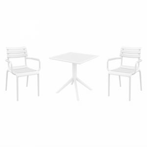 Paris Dining Set with Sky 27" Square Table White S282108