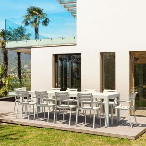 Paris Extendable Dining Set 11 Piece White ISP7642S