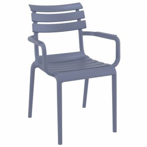 Paris Resin Outdoor Arm Chair Dark Gray ISP282
