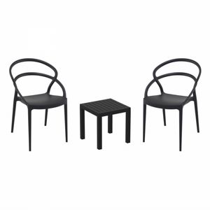 Pia Conversation Set with Ocean Side Table Black S086066