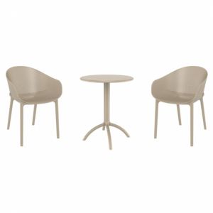 Sky Bistro Set with Octopus 24" Round Table Taupe S102160