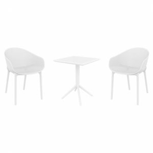 Sky Bistro Set with Sky 24" Square Folding Table White S102114