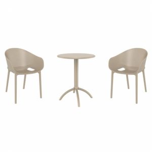 Sky Pro Bistro Set with Octopus 24" Round Table Taupe S151160
