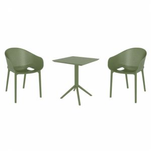 Sky Pro Bistro Set with Sky 24" Square Folding Table Olive Green S151114