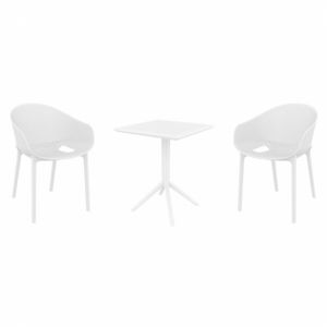 Sky Pro Bistro Set with Sky 24" Square Folding Table White S151114