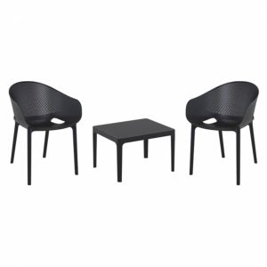 Sky Pro Conversation Set with Sky 24" Side Table Black S151109