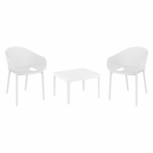 Sky Pro Conversation Set with Sky 24" Side Table White S151109