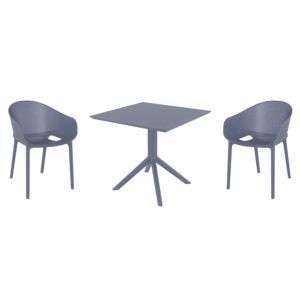 Sky Pro Dining Set with Sky 31" Square Table Dark Gray S151106