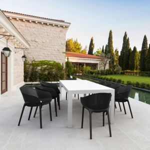 Sky Pro Extendable Dining Set 11 Piece White - Black ISP7641S