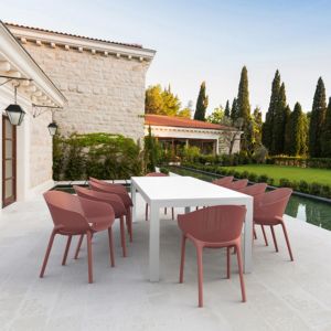 Sky Pro Extendable Dining Set 11 Piece White - Marsala ISP7641S