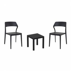 Snow Conversation Set with Ocean Side Table Black S092066