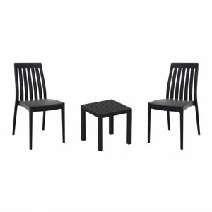 Soho Conversation Set with Ocean Side Table Black S054066
