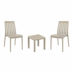 Soho Conversation Set with Ocean Side Table Taupe S054066