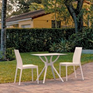 Soho Outdoor Dining Set with 2 Chairs White ISP7005S