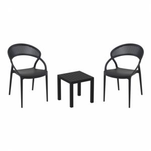 Sunset Conversation Set with Ocean Side Table Black S088066