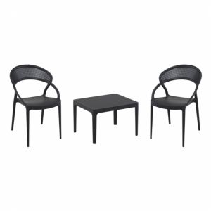 Sunset Conversation Set with Sky 24" Side Table Black S088109