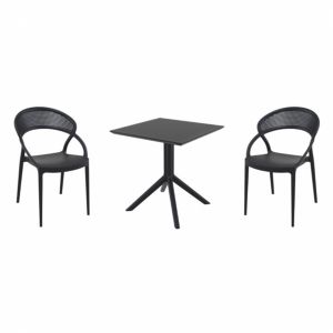Sunset Dining Set with Sky 27" Square Table Black S088108