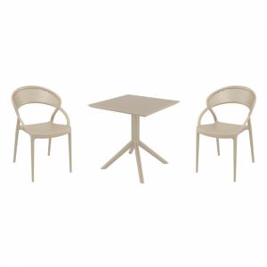 Sunset Dining Set with Sky 27" Square Table Taupe S088108
