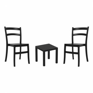 Tiffany Conversation Set with Ocean Side Table Black S018066