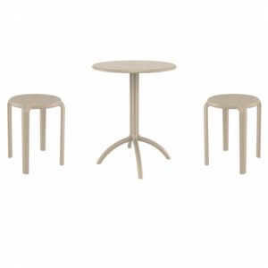 Tom Bistro Set with Octopus 24" Round Table Taupe S286160