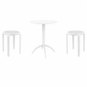 Tom Bistro Set with Octopus 24" Round Table White S286160