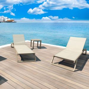 Tropic 3-pc Stacking Chaise Lounge Set Taupe ISP7083S