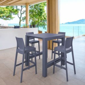 Vegas Maya 5 pc Outdoor Bar Set with 39" to 55" Extendable Table Dark Gray ISP7823S