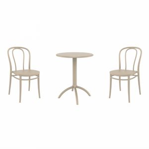 Victor Bistro Set with Octopus 24" Round Table Taupe S252160