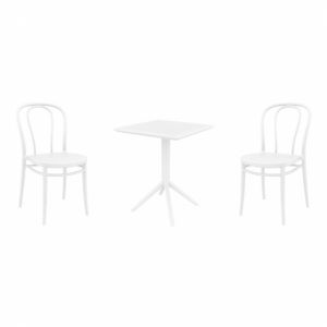 Victor Bistro Set with Sky 24" Square Folding Table White S252114