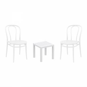 Victor Conversation Set with Ocean Side Table White S252066