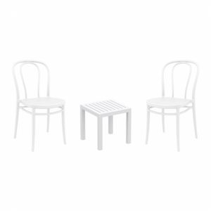 Victor Conversation Set with Ocean Side Table White S252066
