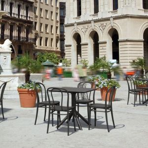 Victor Patio Dining Set with 4 Chairs Black ISP2522S