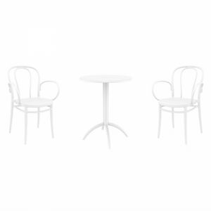 Victor XL Bistro Set with Octopus 24" Round Table White S253160