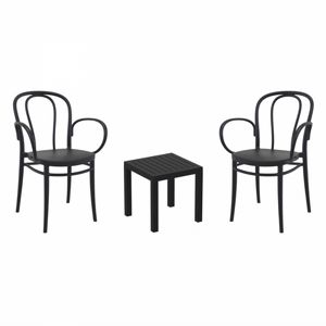 Victor XL Conversation Set with Ocean Side Table Black S253066