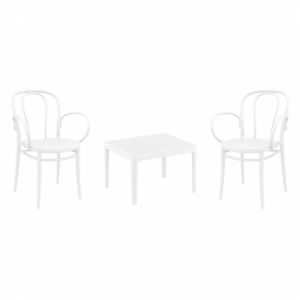 Victor XL Conversation Set with Sky 24" Side Table White S253109