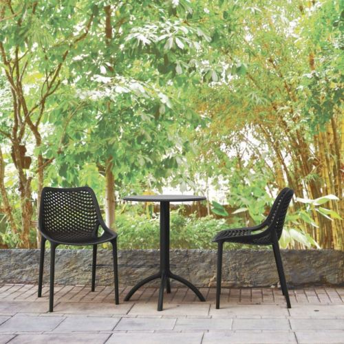 Air Bistro Set with Octopus 24" Round Table Black S014160-BLA