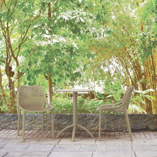 Air Bistro Set with Octopus 24" Round Table Taupe S014160-DVR