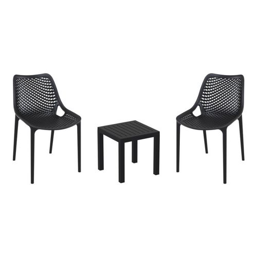 Air Conversation Set with Ocean Side Table Black S014066-BLA