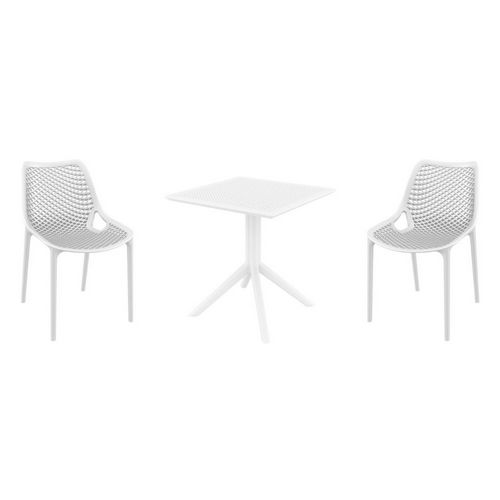 Air Dining Set with Sky 27" Square Table White S014108-WHI