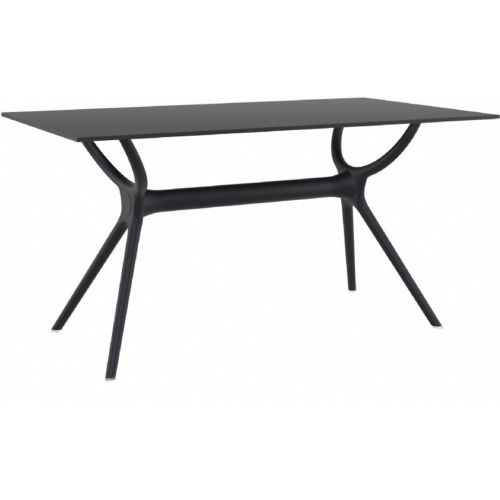 Air Rectangle Outdoor Dining Table 55 inch Black ISP705-BLA