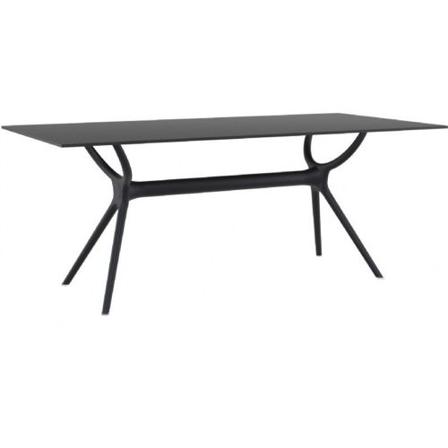 Air Rectangle Outdoor Dining Table 71 inch Black ISP715-BLA