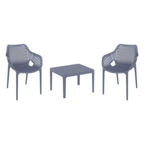 Air XL Conversation Set with Sky 24" Side Table Dark Gray S007109-DGR