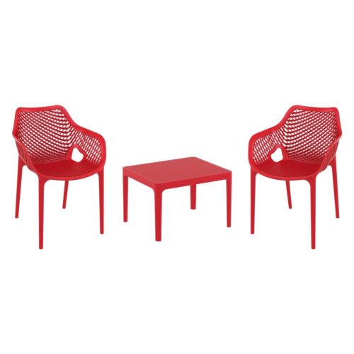 Air XL Conversation Set with Sky 24" Side Table Red S007109-RED