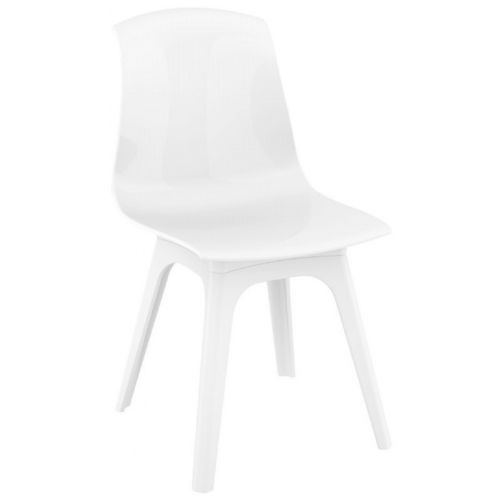 Allegra PP Dining Chair White with Glossy White Seat ISP096-WHI-GWHI