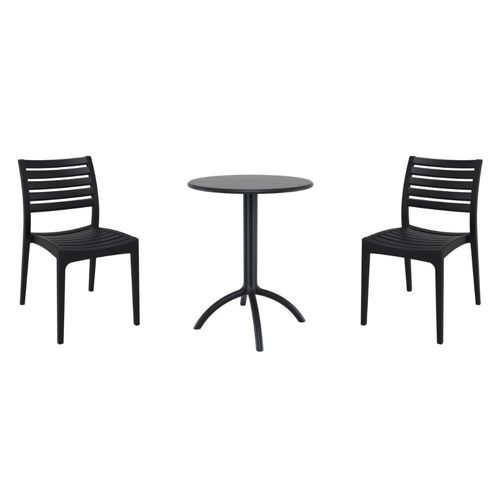 Ares Bistro Set with Octopus 24" Round Table Black S009160-BLA